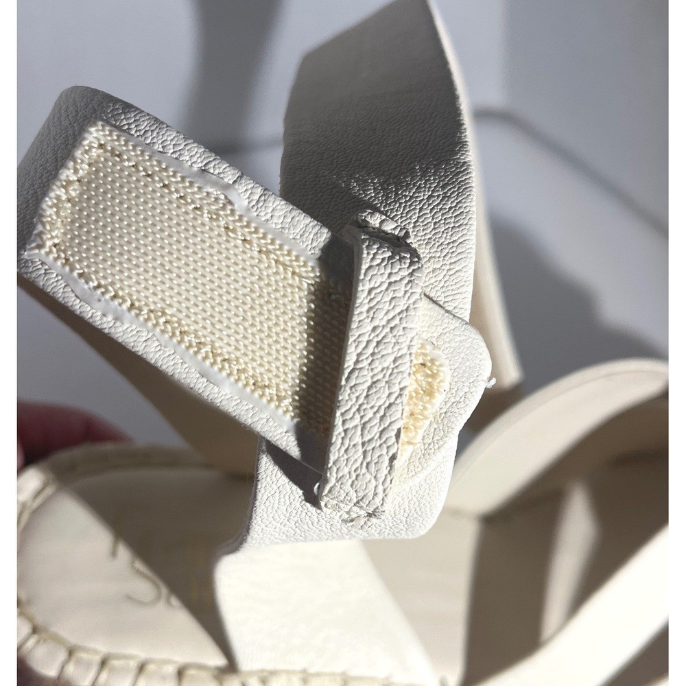 Franco Sarto Sandals Womens 7M White Carmina Espadrille Wedge Leather Platform - Picture 8 of 9